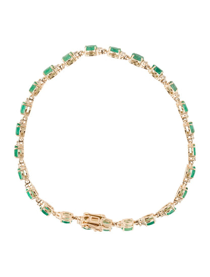 14K 4.09ctw Emerald & Diamond Link Bracelet