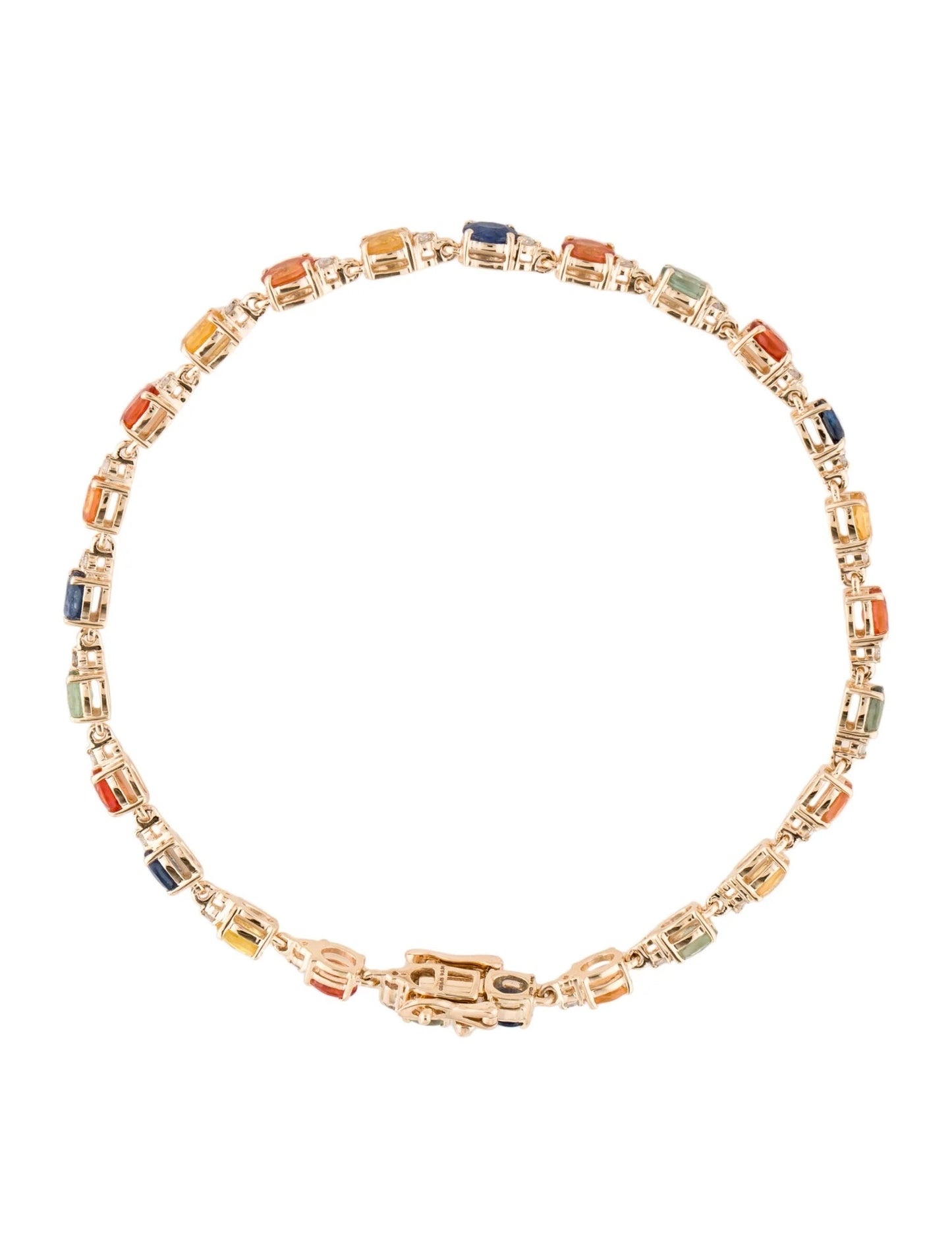 14K Sapphire & Diamond Link Bracelet