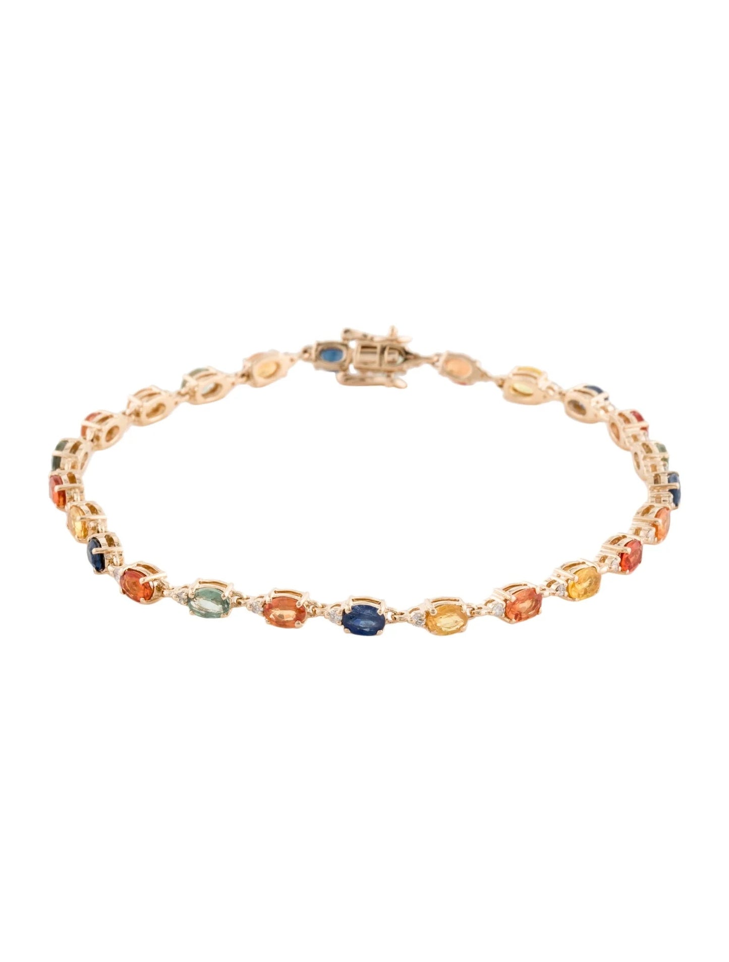 14K Sapphire & Diamond Link Bracelet