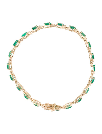 14K 4.54ctw Emerald & Diamond Link Bracelet