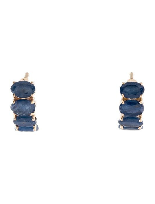 14K 3.45ctw Sapphire Huggie Earrings