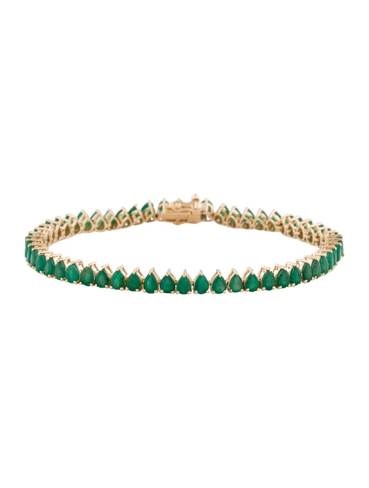 14K 6.04ctw Emerald Link Bracelet