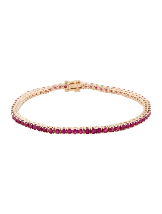 14K 4.76ctw Ruby Link Bracelet