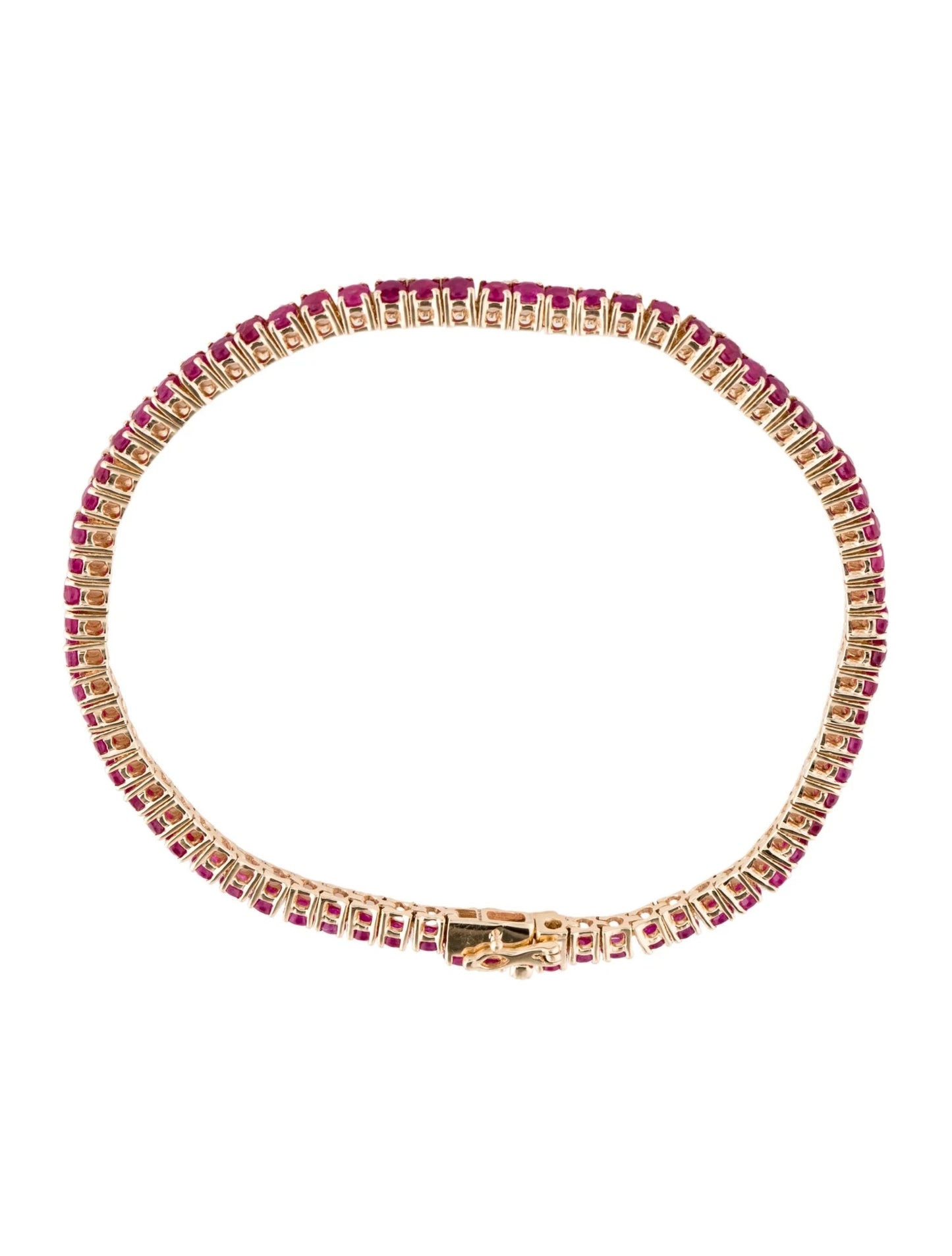 14K 4.76ctw Ruby Link Bracelet