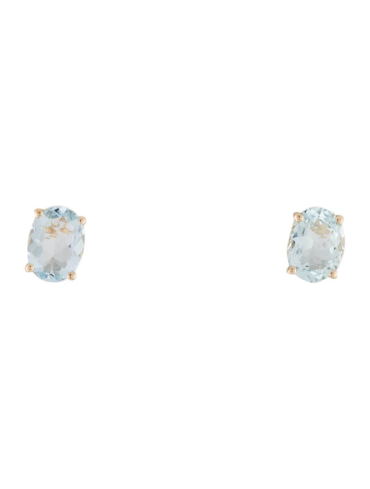 14K Aquamarine Stud Earrings