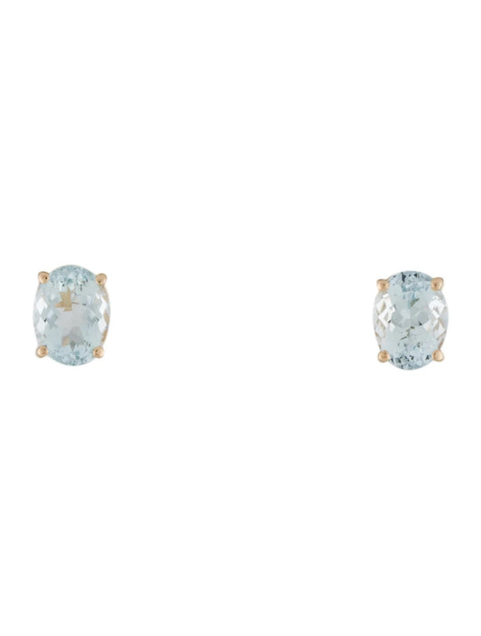 14K Aquamarine Stud Earrings