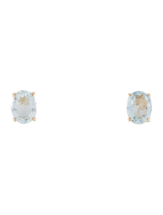 14K Aquamarine Stud Earrings