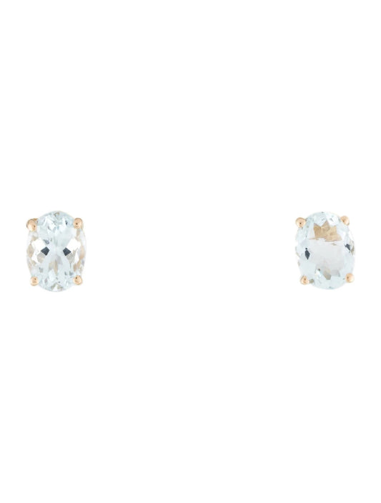 14K Aquamarine Stud Earrings