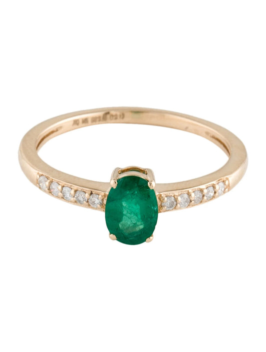 14K Emerald & Diamond Cocktail Ring