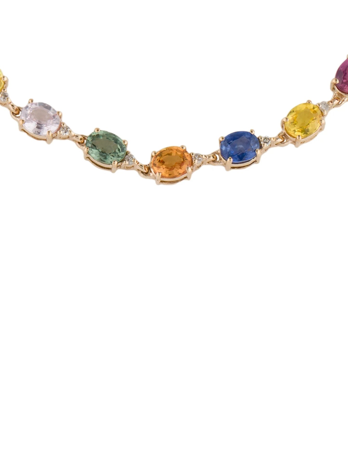 14K 9.91ctw Sapphire & Diamond Link Bracelet