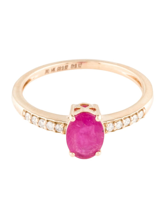 14K Ruby & Diamond Cocktail Ring