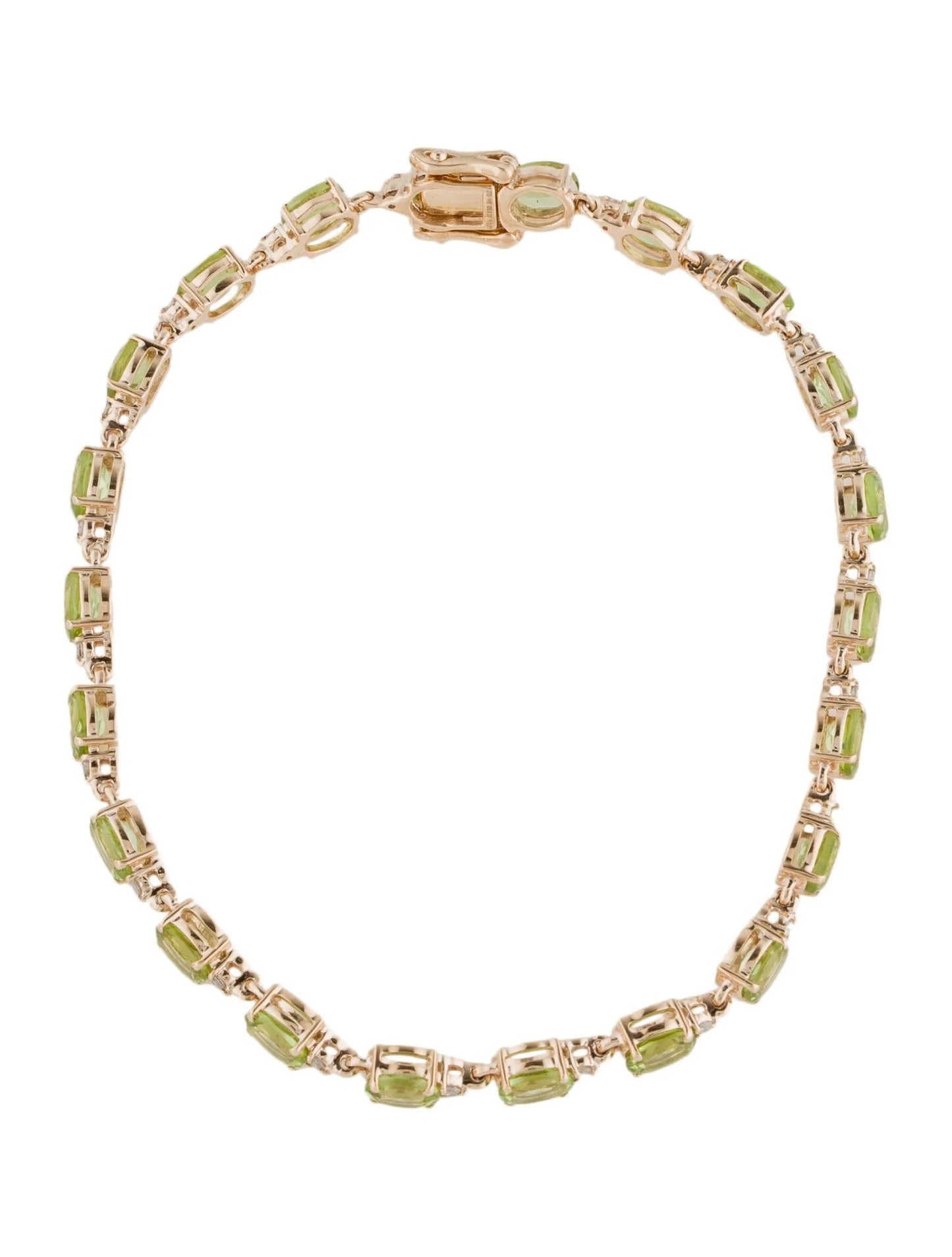 14K Peridot & Diamond Link Bracelet