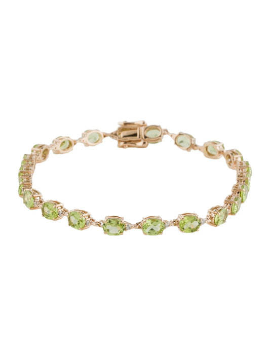 14K Peridot & Diamond Link Bracelet