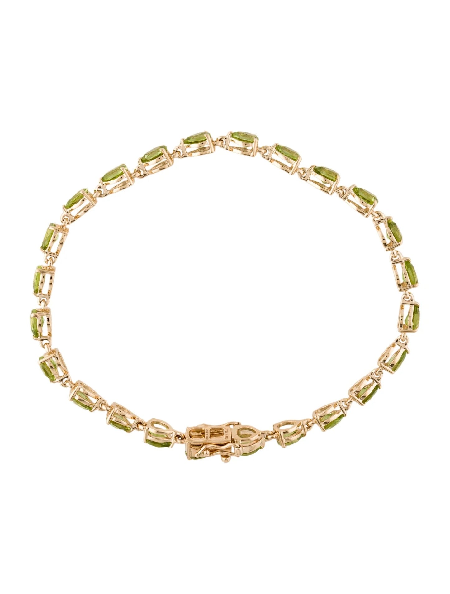 14K 6.96ctw Peridot Link Bracelet