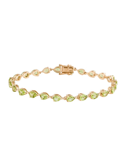 14K 6.96ctw Peridot Link Bracelet