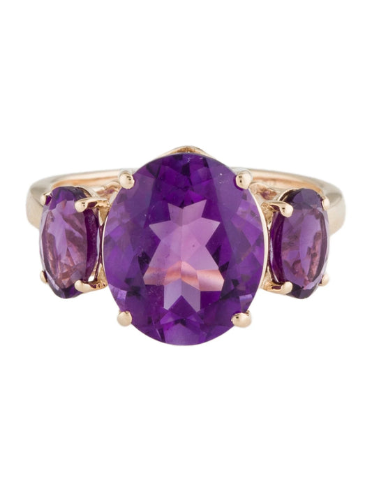 14K 5.92ctw Amethyst Cocktail Ring