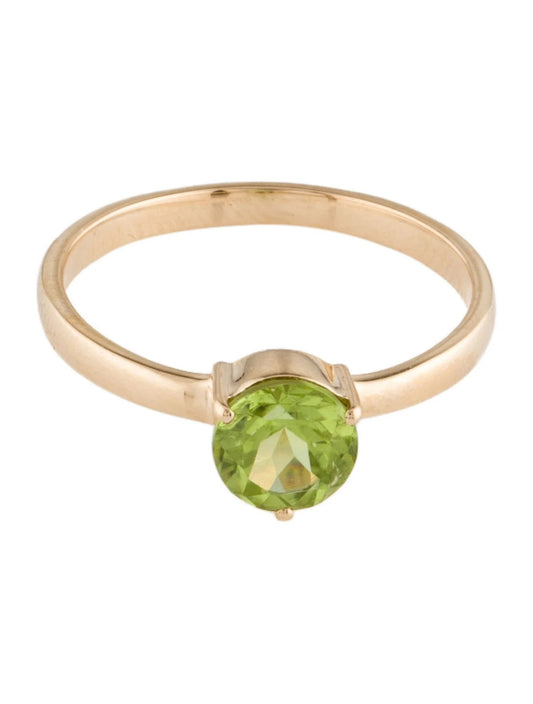 14K Peridot Solitaire Cocktail Ring