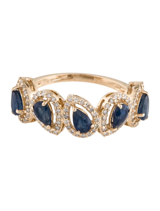 14K Sapphire & Diamond Band