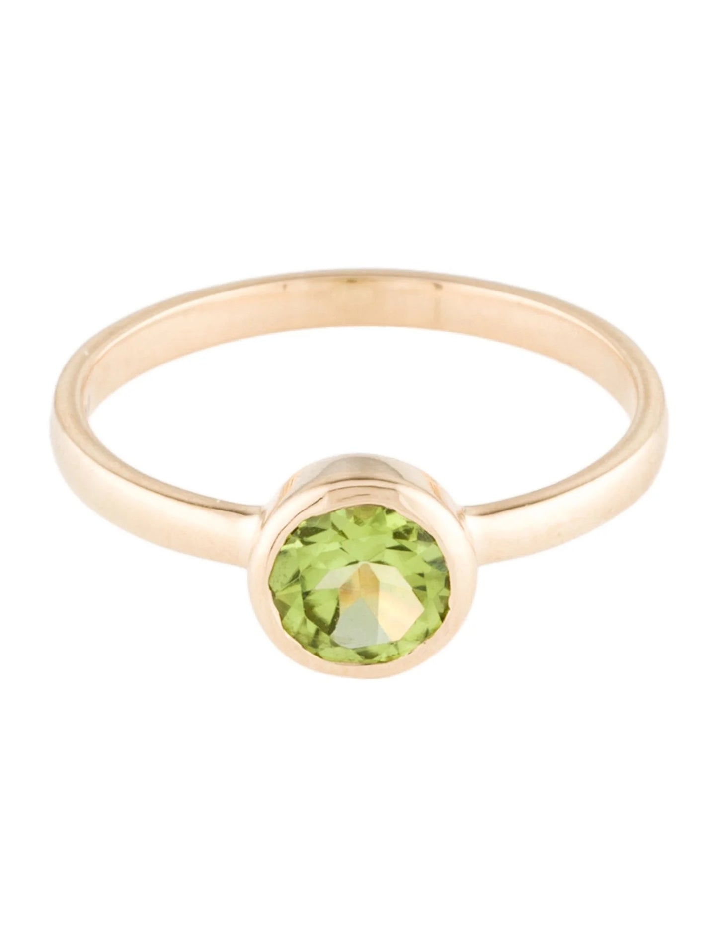 14K Peridot Solitaire Cocktail Ring