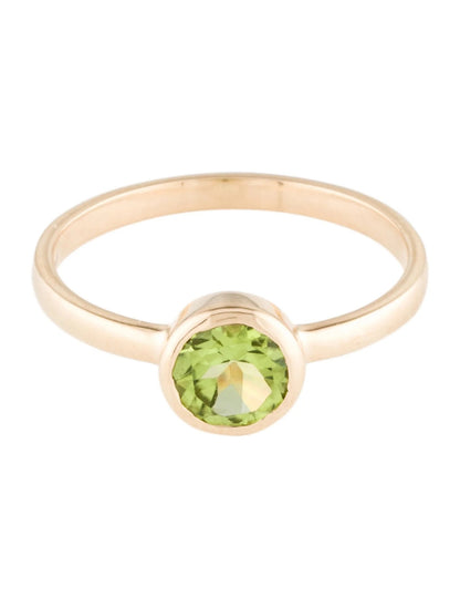 14K Peridot Solitaire Cocktail Ring