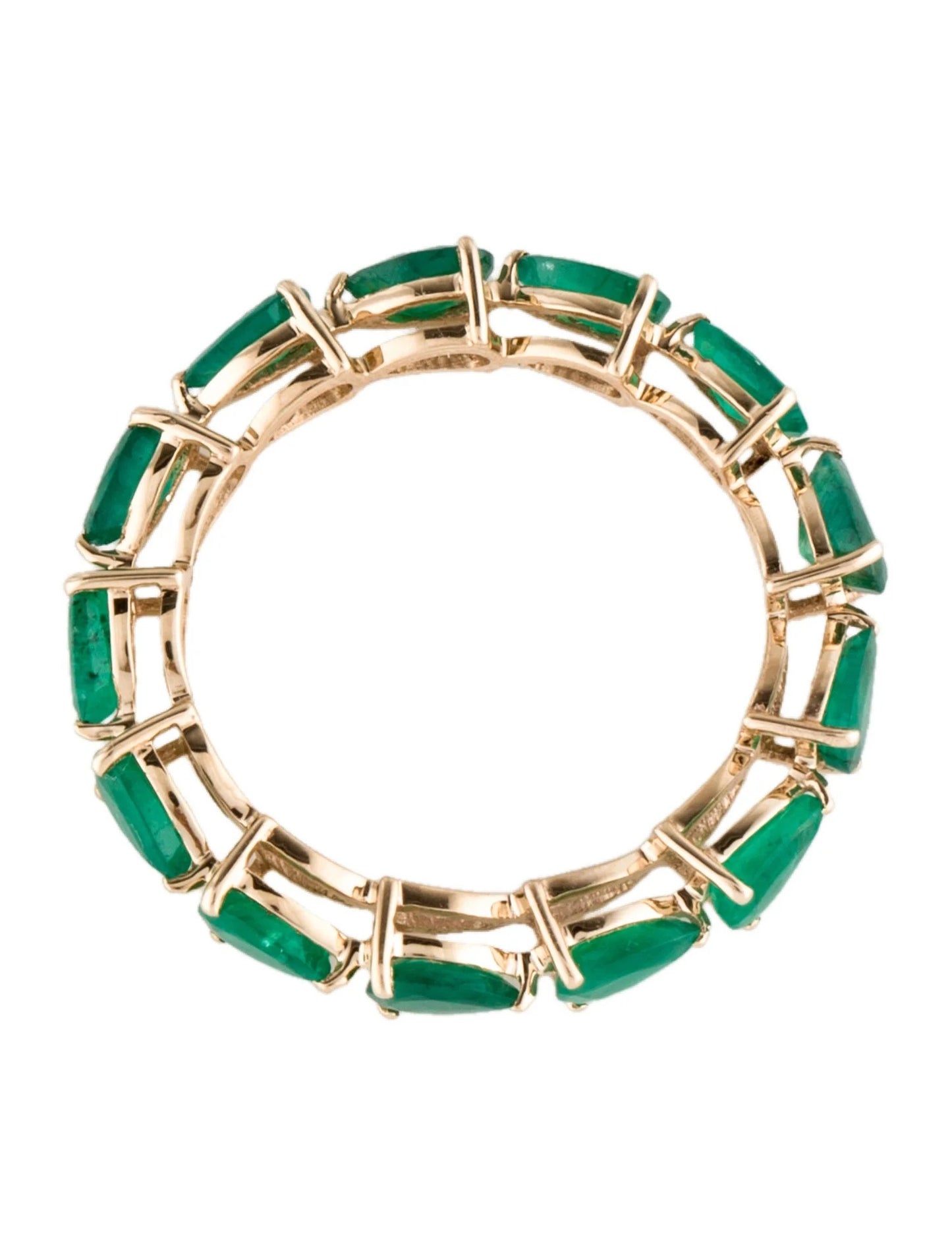 14K Emerald Eternity Band