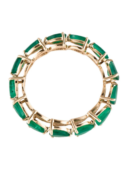 14K Emerald Eternity Band