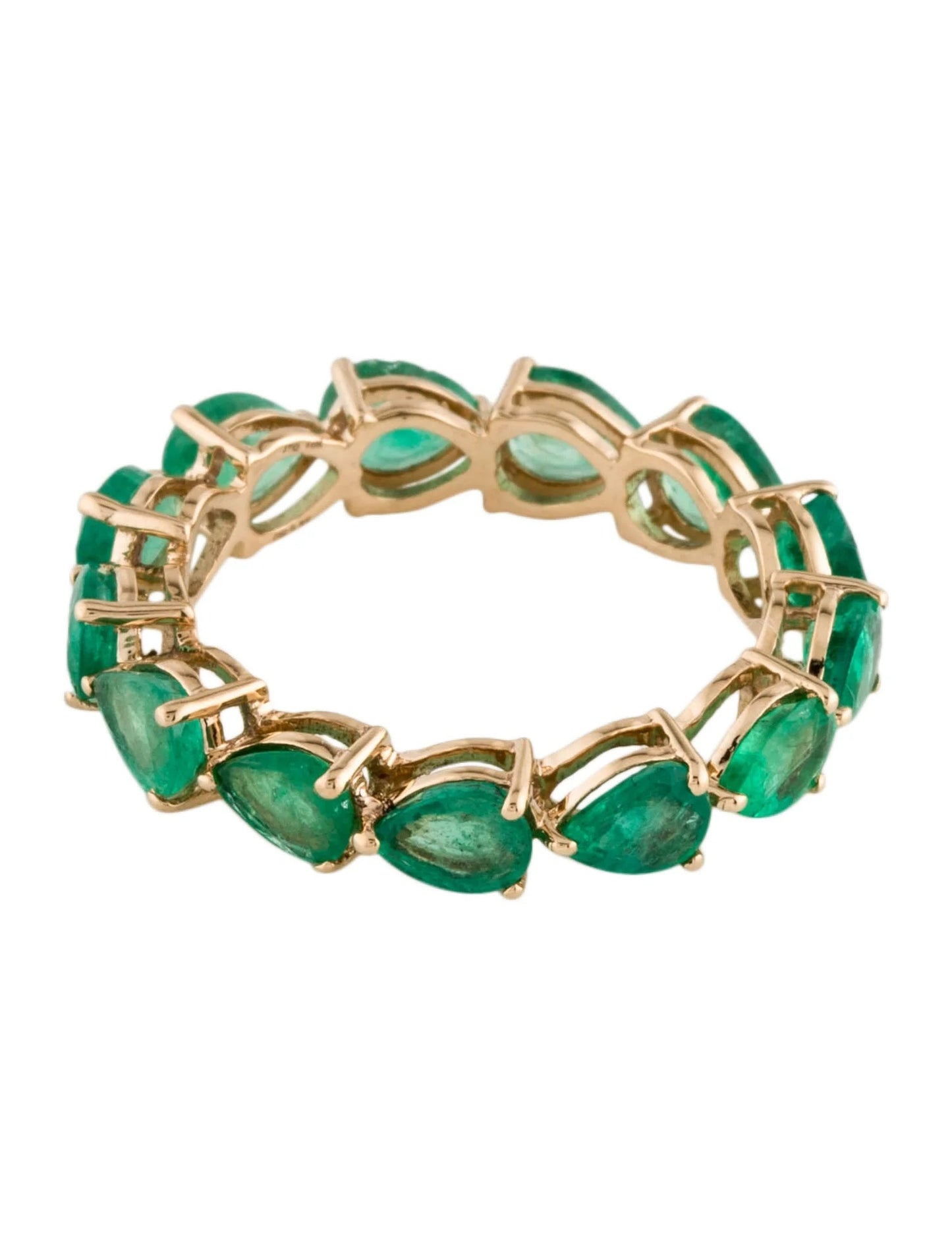 14K 3.55ctw Emerald Eternity Band