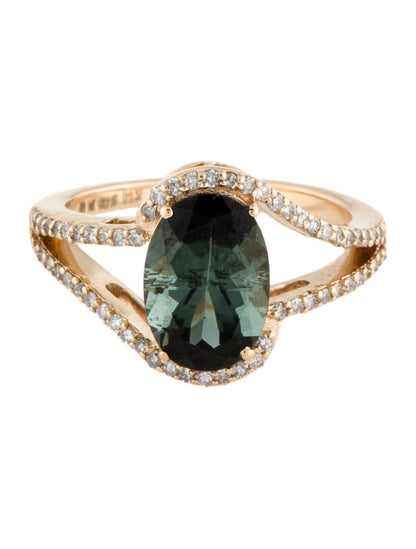 14K 2.70ctw Tourmaline & Diamond Cocktail Ring