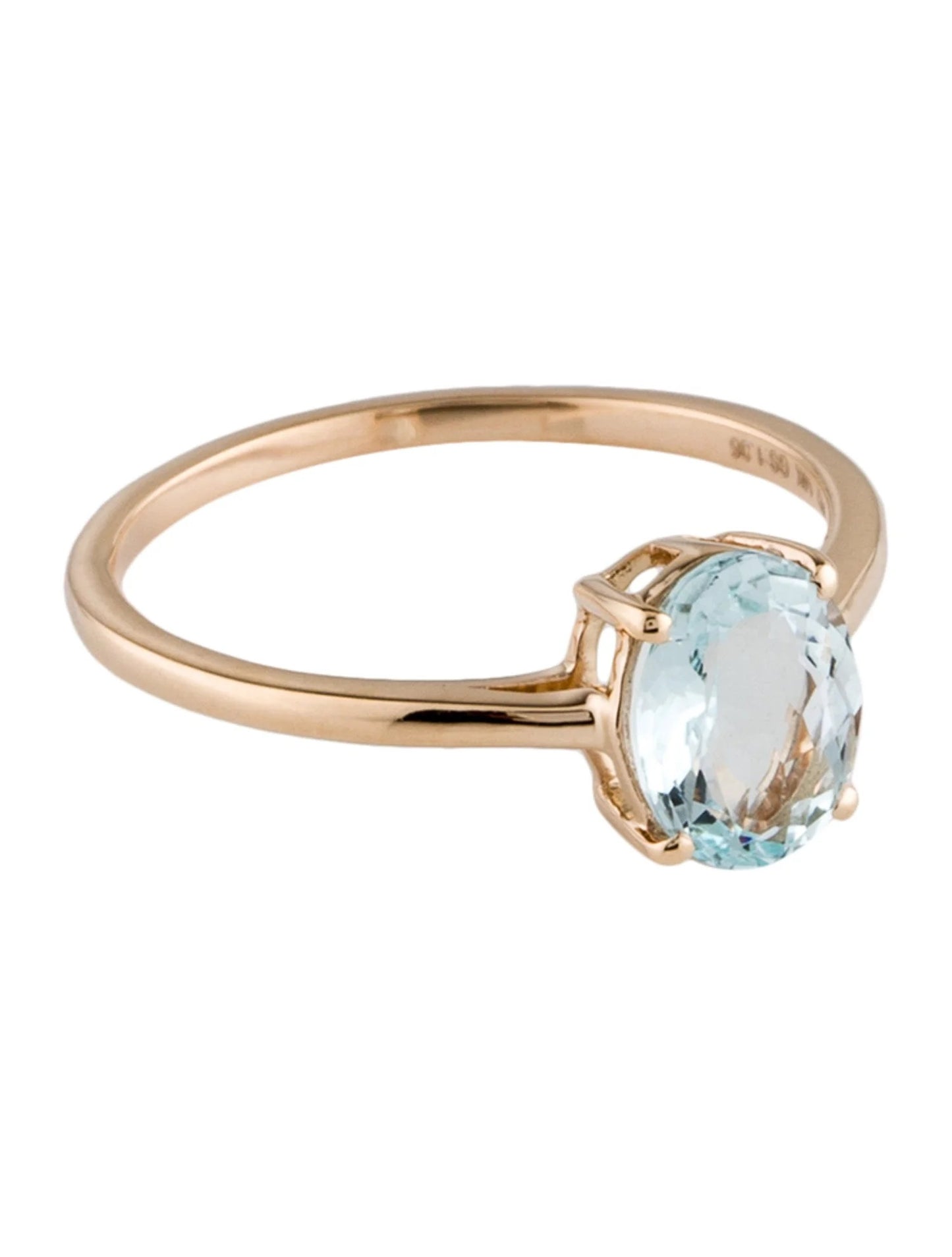 14K 1.00ct Aquamarine Cocktail Ring