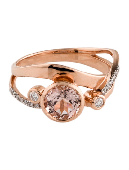 14K Morganite & Diamond Cocktail Ring