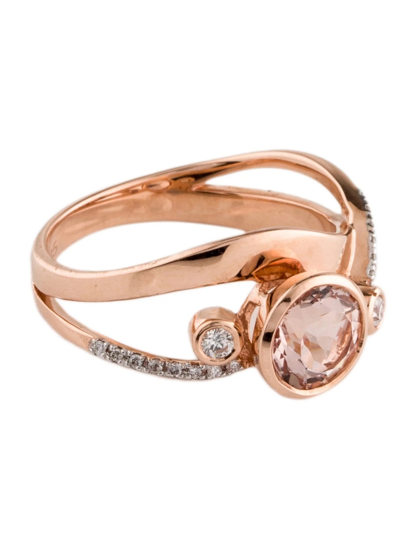 14K Morganite & Diamond Cocktail Ring