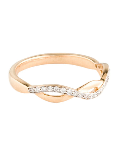 14K Diamond Wave Band Ring