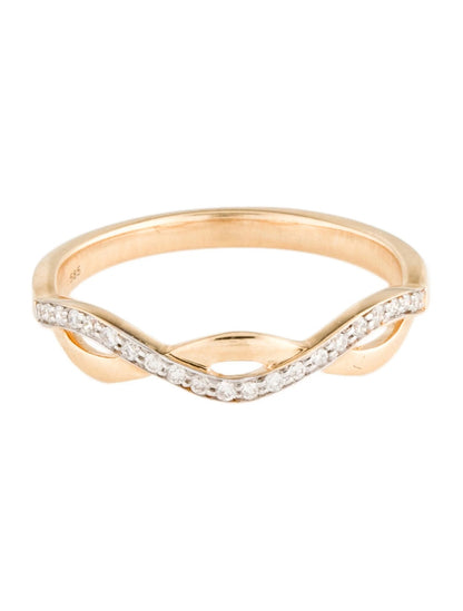 14K Diamond Wave Band Ring