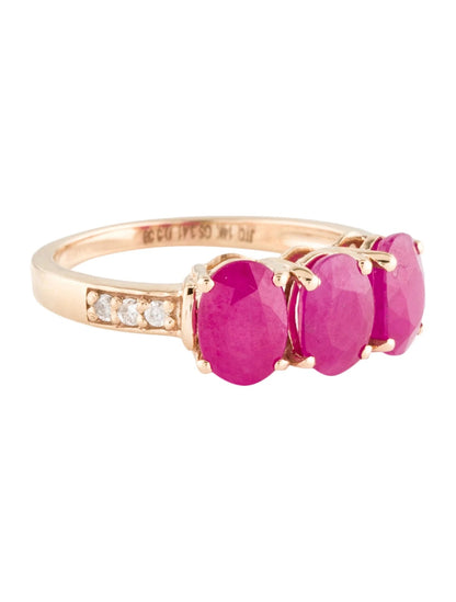 14K Ruby & Diamond Cocktail Band