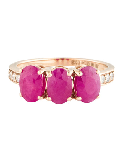 14K Ruby & Diamond Cocktail Band