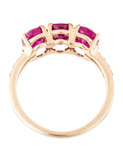 14K Ruby & Diamond Cocktail Band