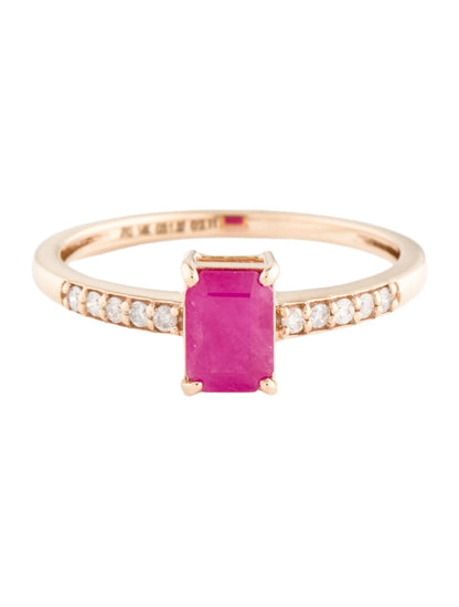 14K Ruby & Diamond Cocktail Ring