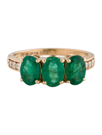 14K 2.10ctw Emerald & Diamond Band