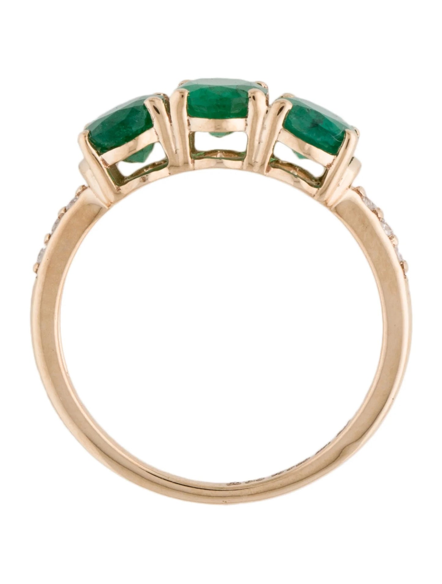 14K 2.10ctw Emerald & Diamond Band