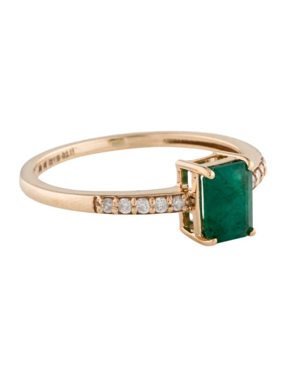 14K 1.05ct Emerald & Diamond Ring