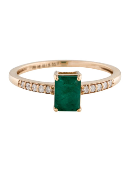 14K 1.05ct Emerald & Diamond Ring