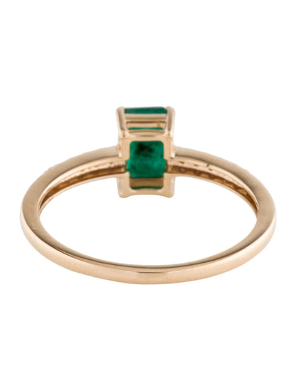 14K 1.05ct Emerald & Diamond Ring