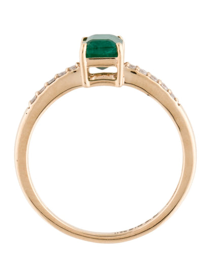 14K 1.05ct Emerald & Diamond Ring