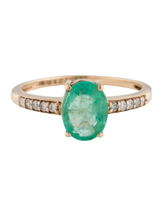 14K 1.72ct Emerald & Diamond Ring