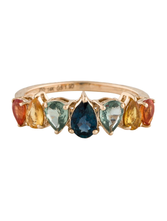 14K Sapphire Multi-Color Band