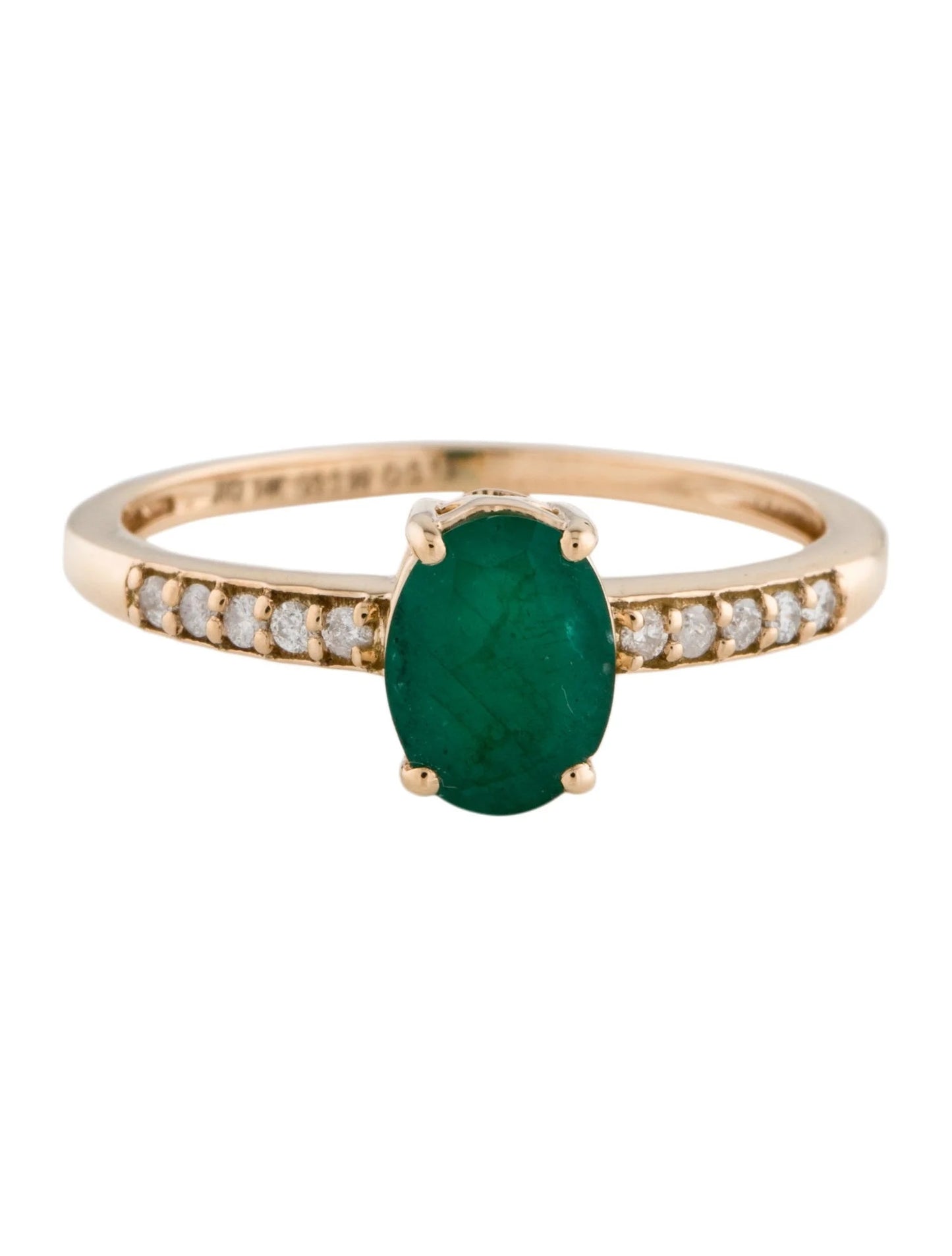 14K 1.12ctw Emerald & Diamond Ring