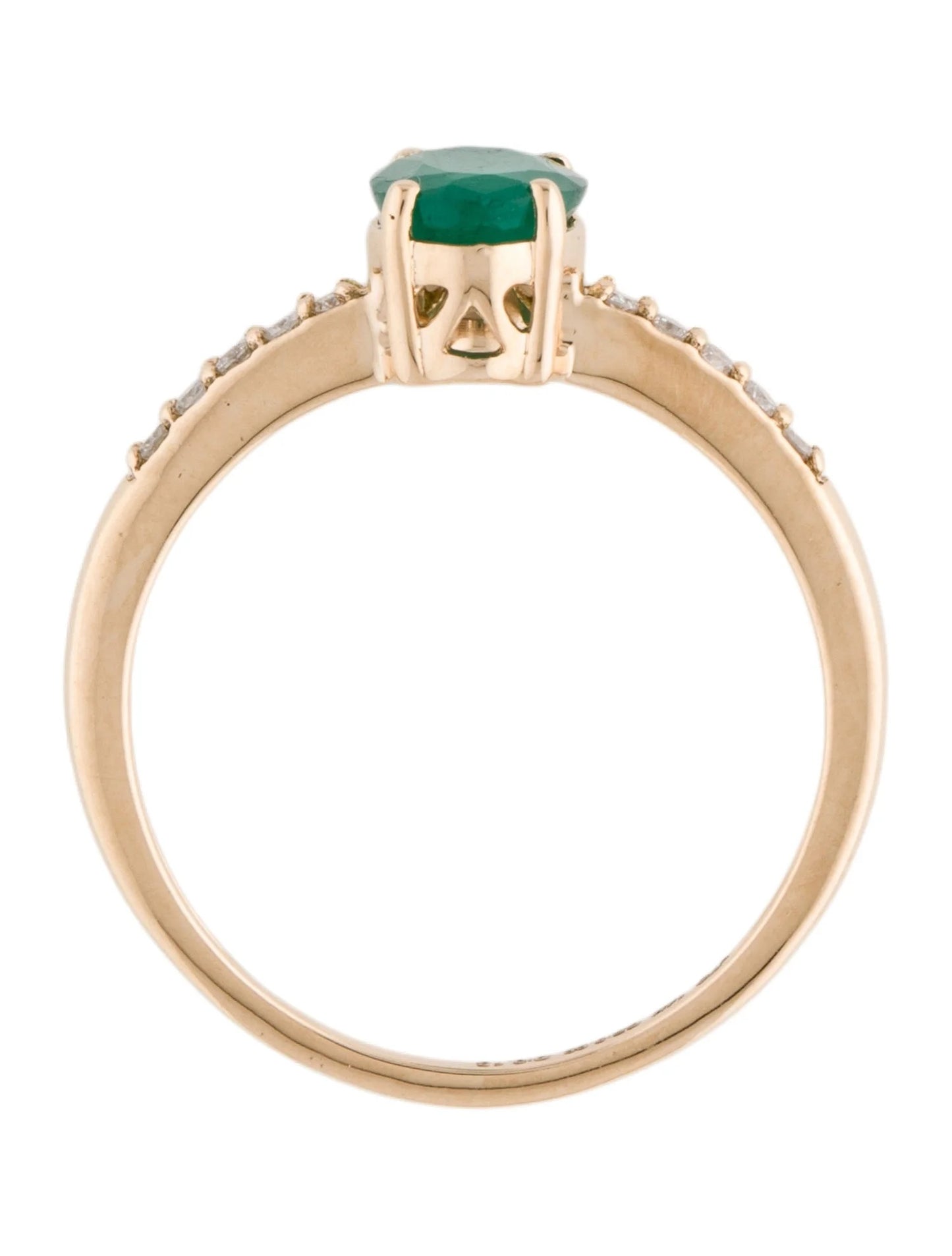 14K 1.12ctw Emerald & Diamond Ring