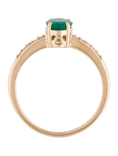 14K 1.12ctw Emerald & Diamond Ring