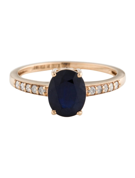 14K 2.38ct Sapphire & Diamond Ring