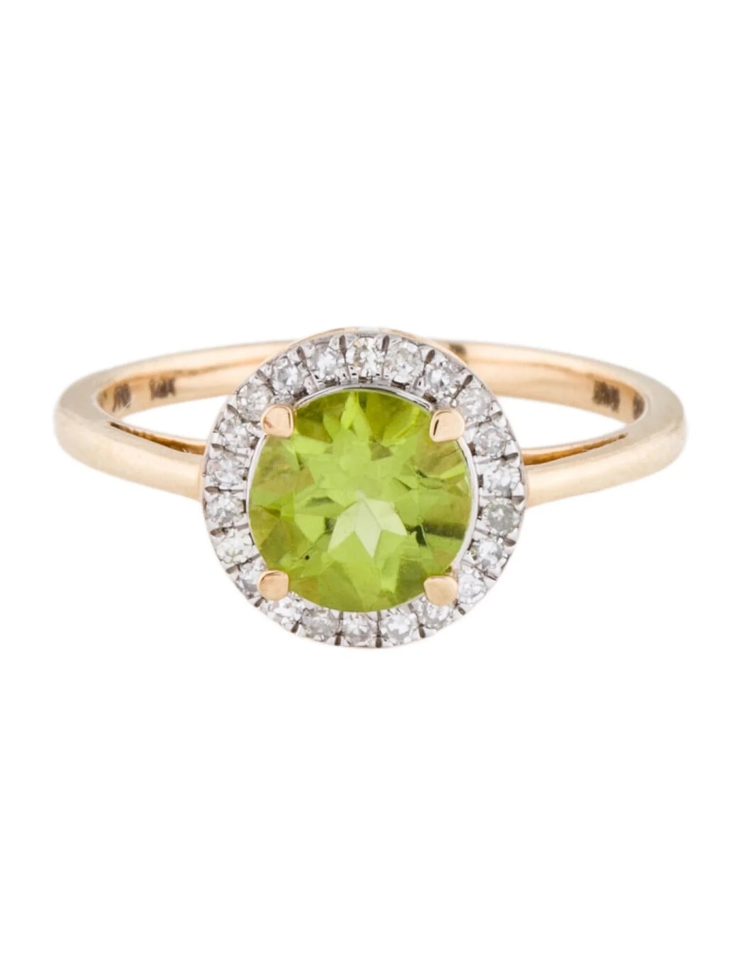 14K 1.32ctw Peridot & Diamond Cocktail Ring